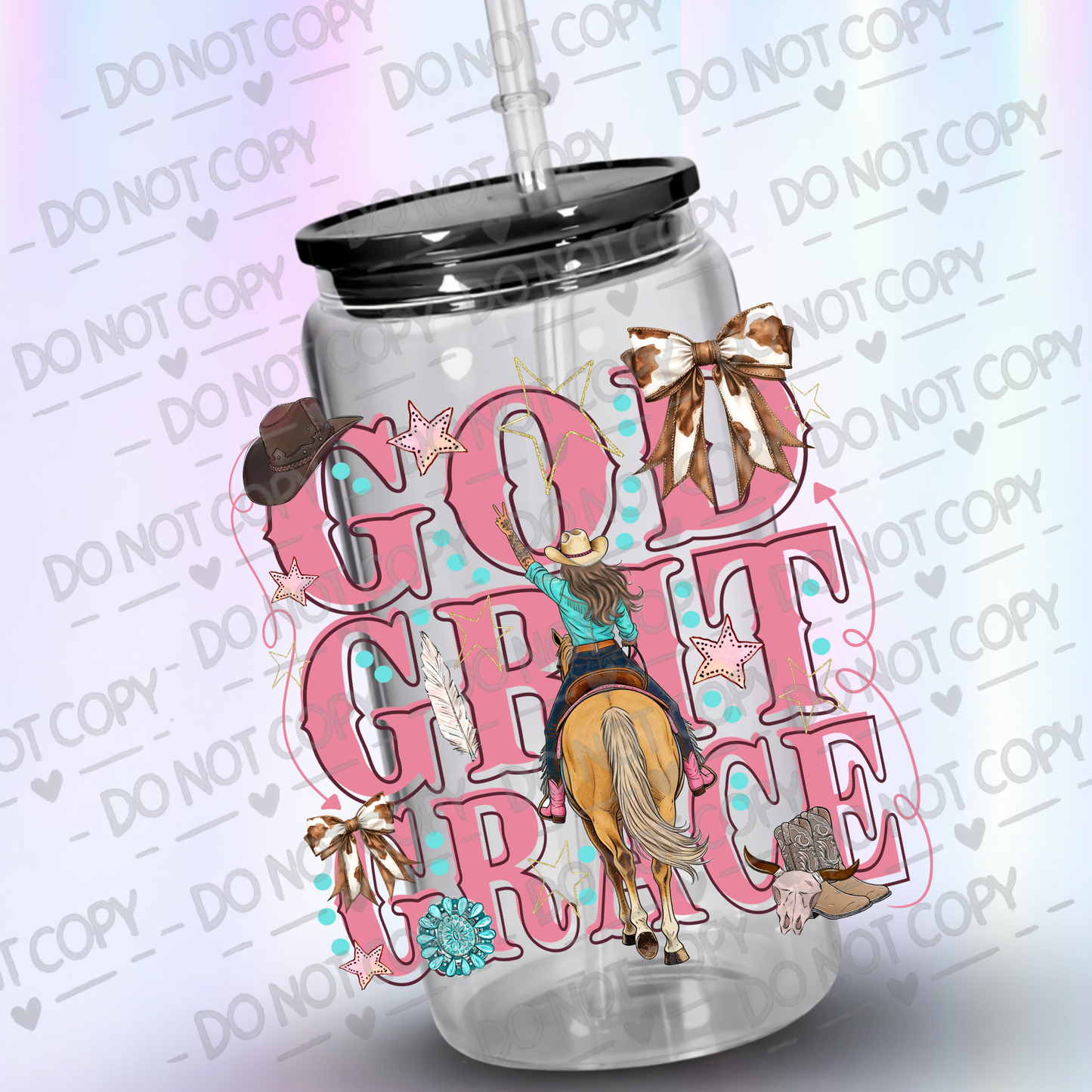 GOD GRIT GRACE 2 uv dtf decal