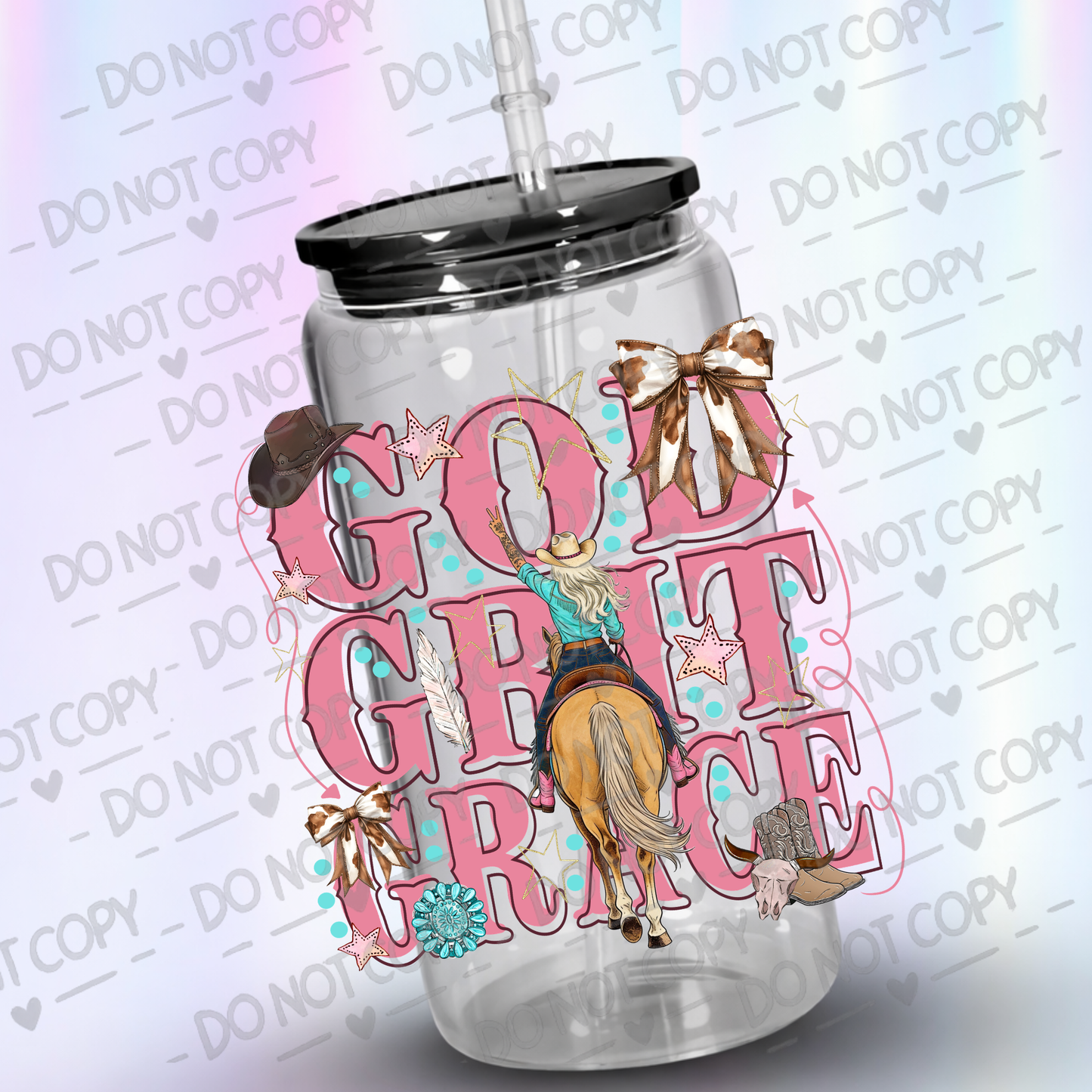 GOD GRIT GRADE 1 uv dtf decal