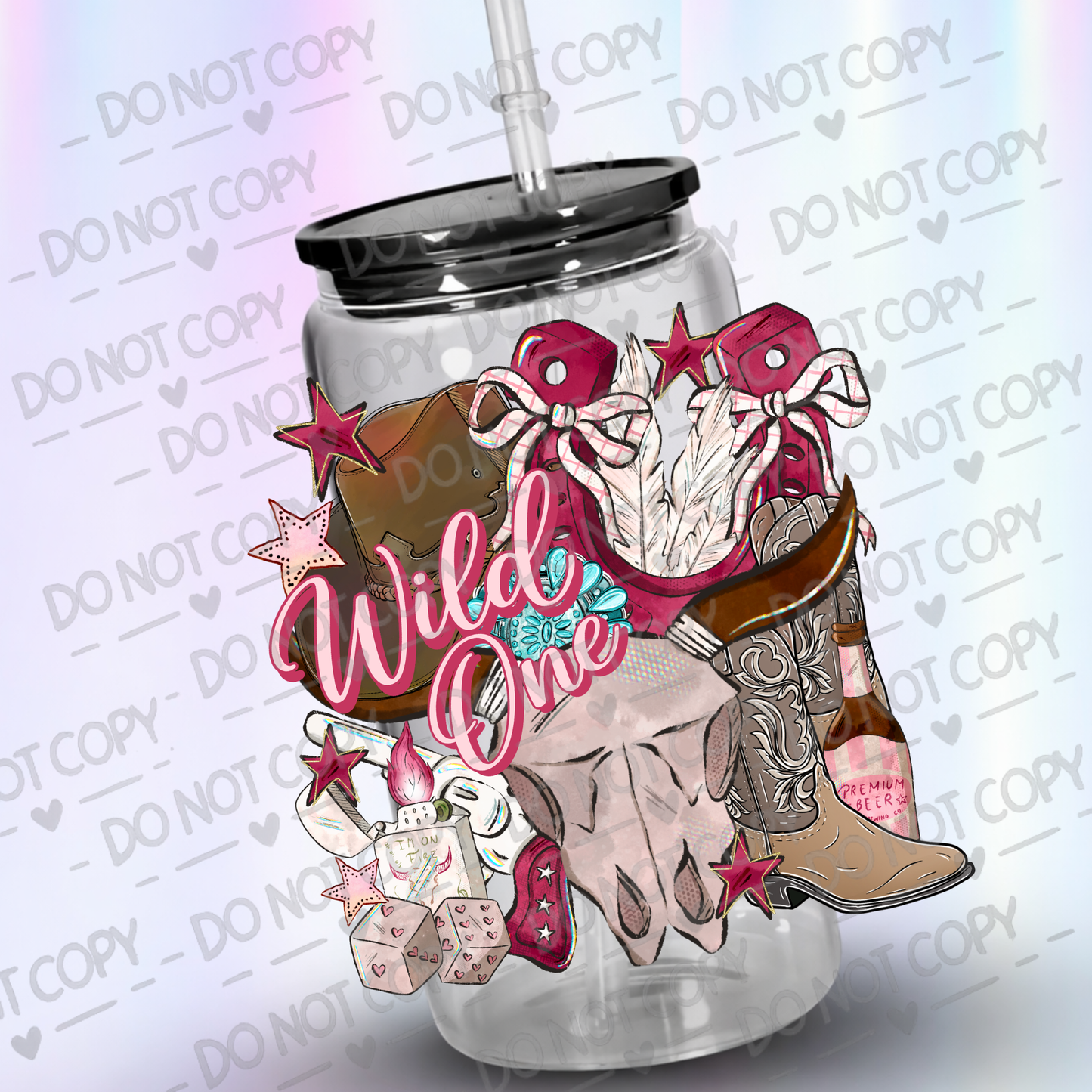 Wild one uv dtf decal