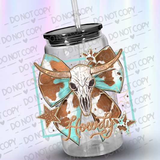 Howdy uv dtf decal