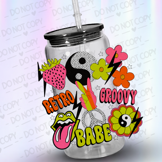 Groovy Babe UV DTF Decal