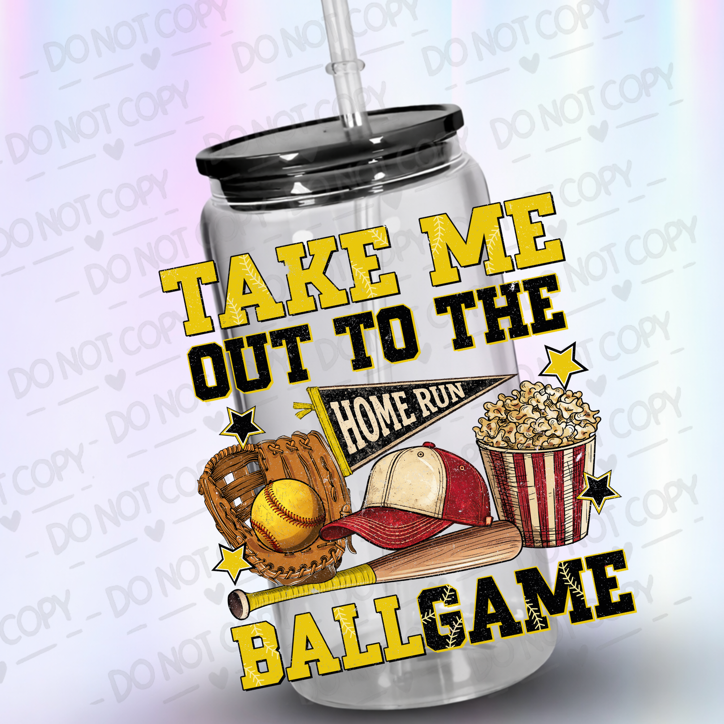 Take Me Out To The Ballgame Softball UV DTF Decal