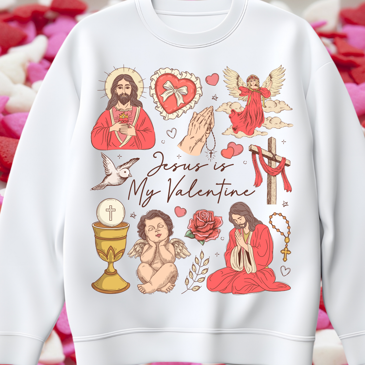 Jesus is my valentine Dtf transfer (fabrics)