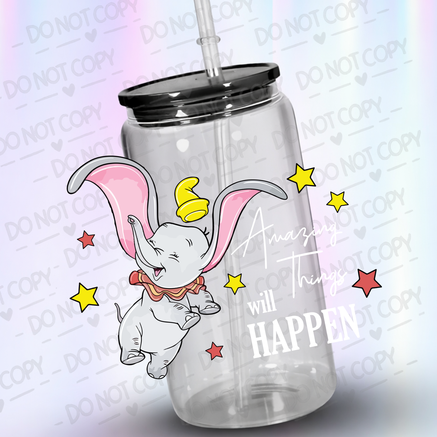 Dumbo1-03 white writing UV DTF Decal