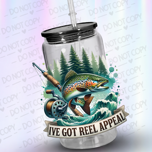 Funny Fishing Reel Appeal UV DTF Decal