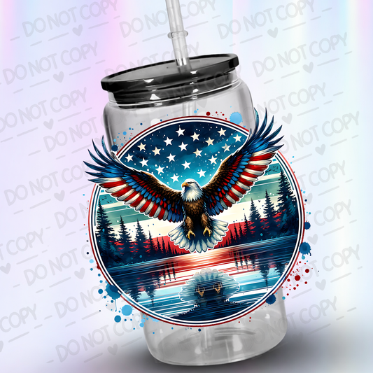 Eagle American Flag UV DTF Decal