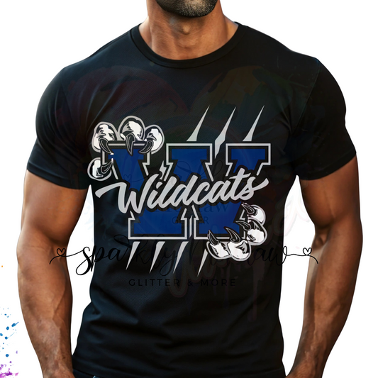 WildCats W Writing Paw   Ready to Press DTF Transfer (Fabrics only)