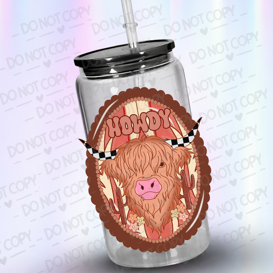 Howdy Cow Frame uv dtf decal