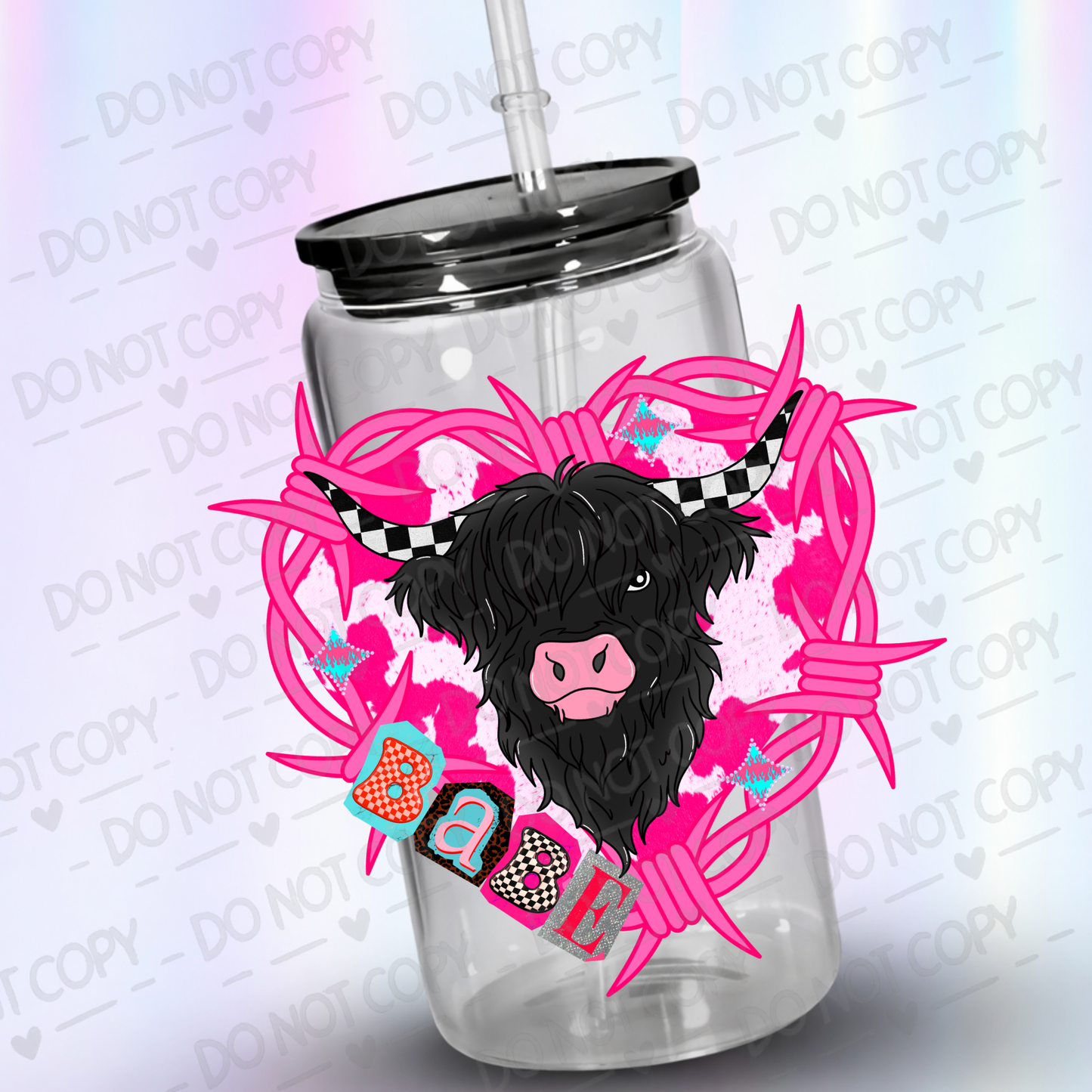 Cow Babe uv dtf decal