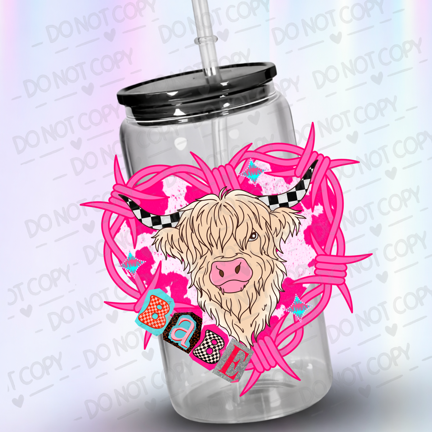 Cow Babe Blonde uv dtf decal