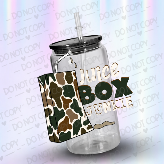 Juice_Box_Junkie_Camo UV DTF Decal