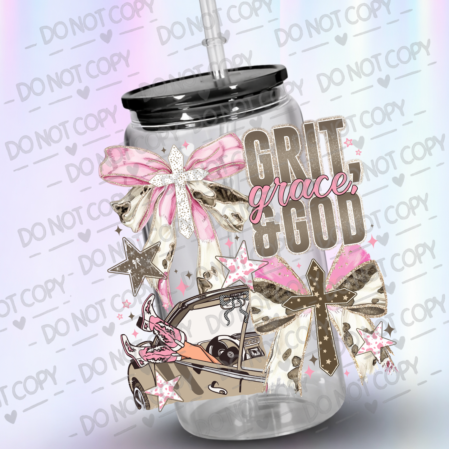 Grit grace and God uv dtf decal