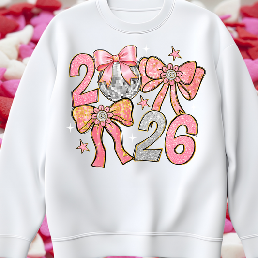2026 pink bows dtf transfer