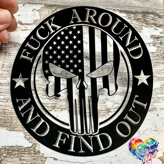 F Around and Find out (Black Version) UV DTF Decal 3.5 x 3.5 inches