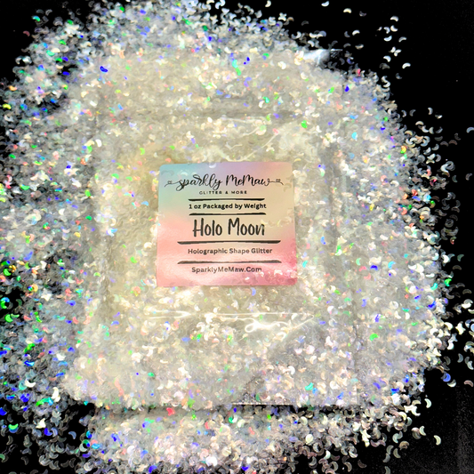Holo Moon Holographic Moon Shape glitter