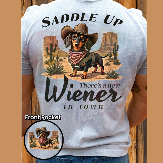 Saddle up Wiener Ready to Press DTF Transfer (Fabrics only)