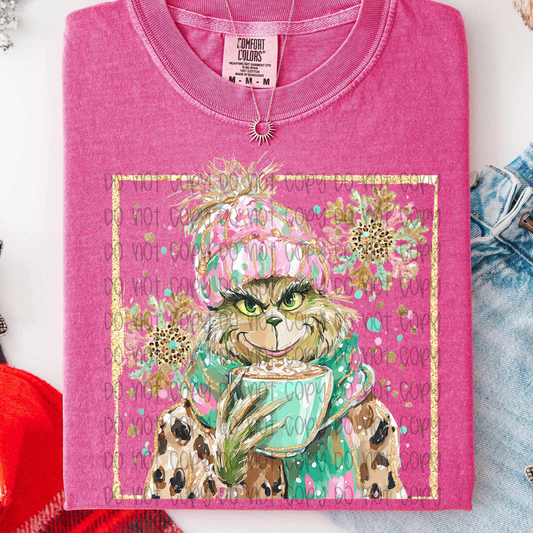 Coffee G r i n c h Ready to Press DTF Transfer (Fabrics only)