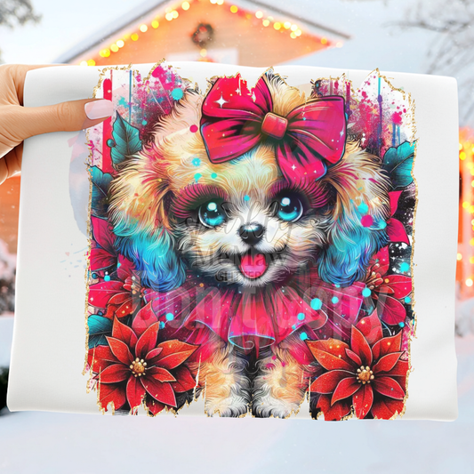 Puppy Christmas Love 2 Ready to Press DTF Transfer (Fabrics only)