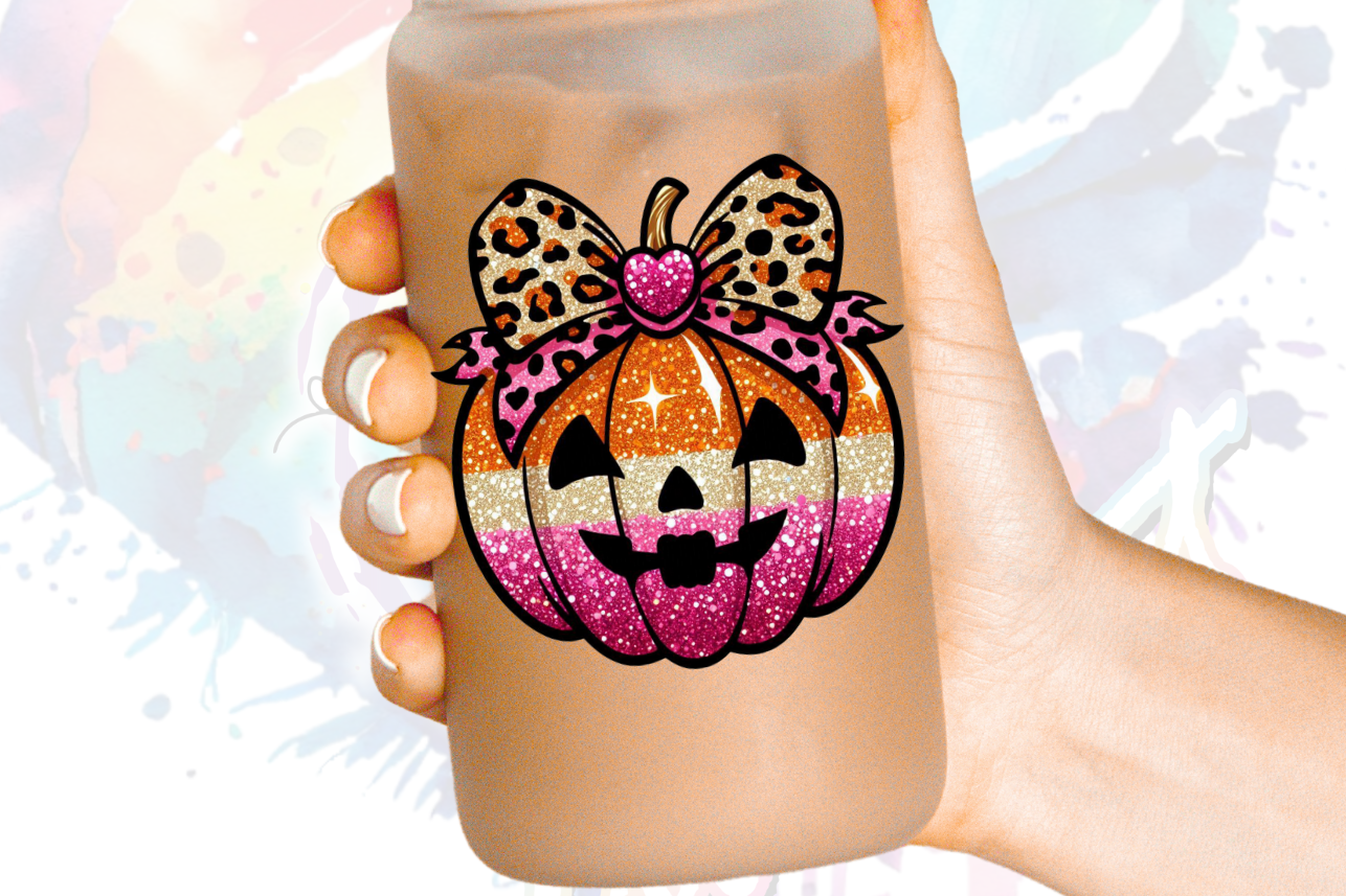 Girly Pumpkin UV DTF Decal