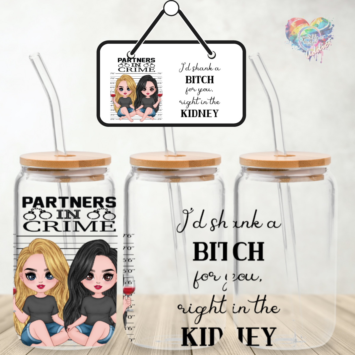 Partners in Crime UV DTF Decal set (Wrap)