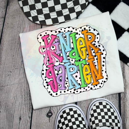 Kindergarten dots Ready to Press DTF Transfer (Fabrics only)
