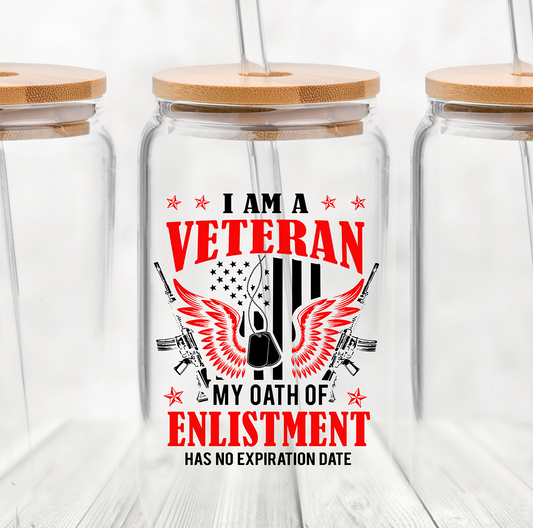 I am a Veteran UV DTF Decal 4 x 3 inches