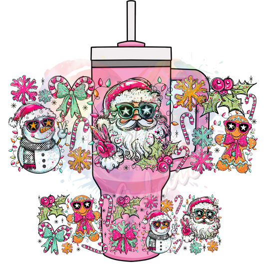 40 oz Doodle Snowman UV  DTF 40 oz wrap