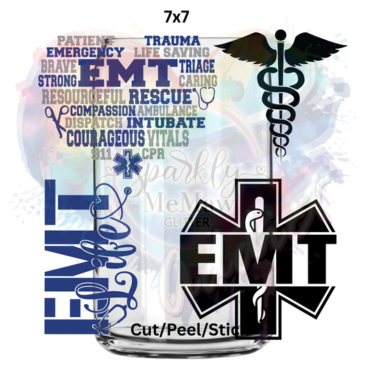 Emt Heart Sheet  UV DTF  Sheet 7x7