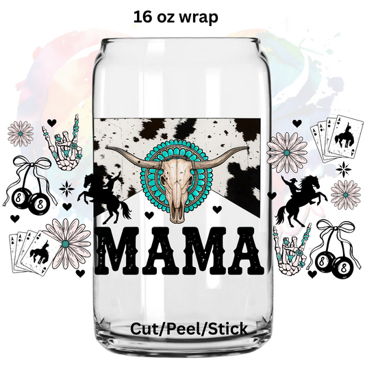 Aces Western Mama UV  DTF 16 Oz wrap