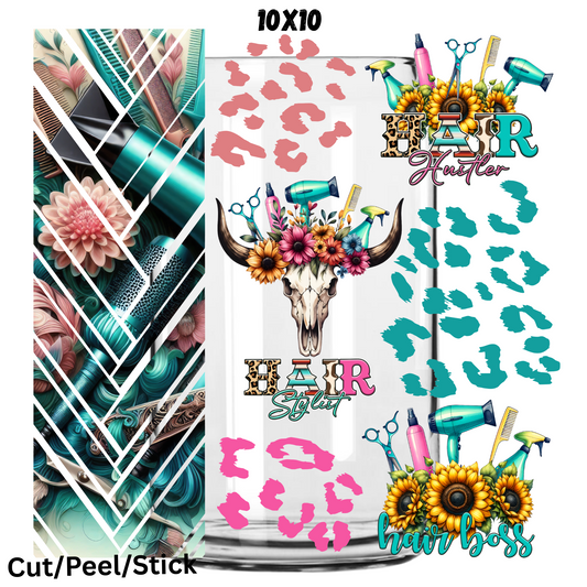 Hair Stylist Twisted UV DTF  Sheet 10x10 (Robin Design)