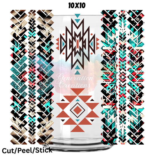 Small Twisted herringbone aztec  UV DTF  Sheet 10x10 (Robin Design)