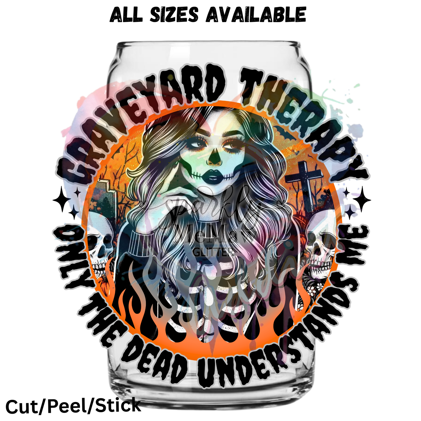 Grave Yard Therapy UV DTF Decal