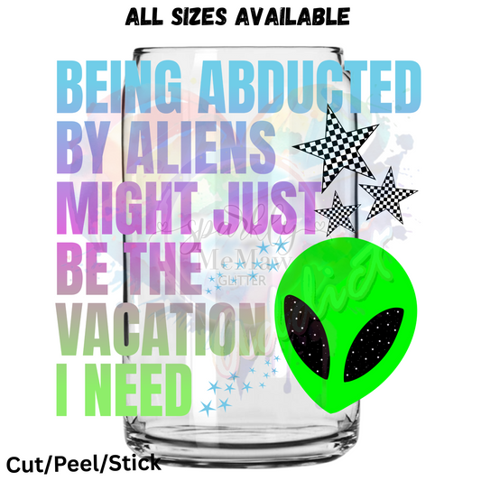 Being Abducted UV DTF Decal