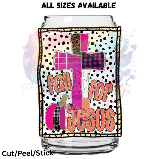 Fall For Jesus 1  UV DTF Decal