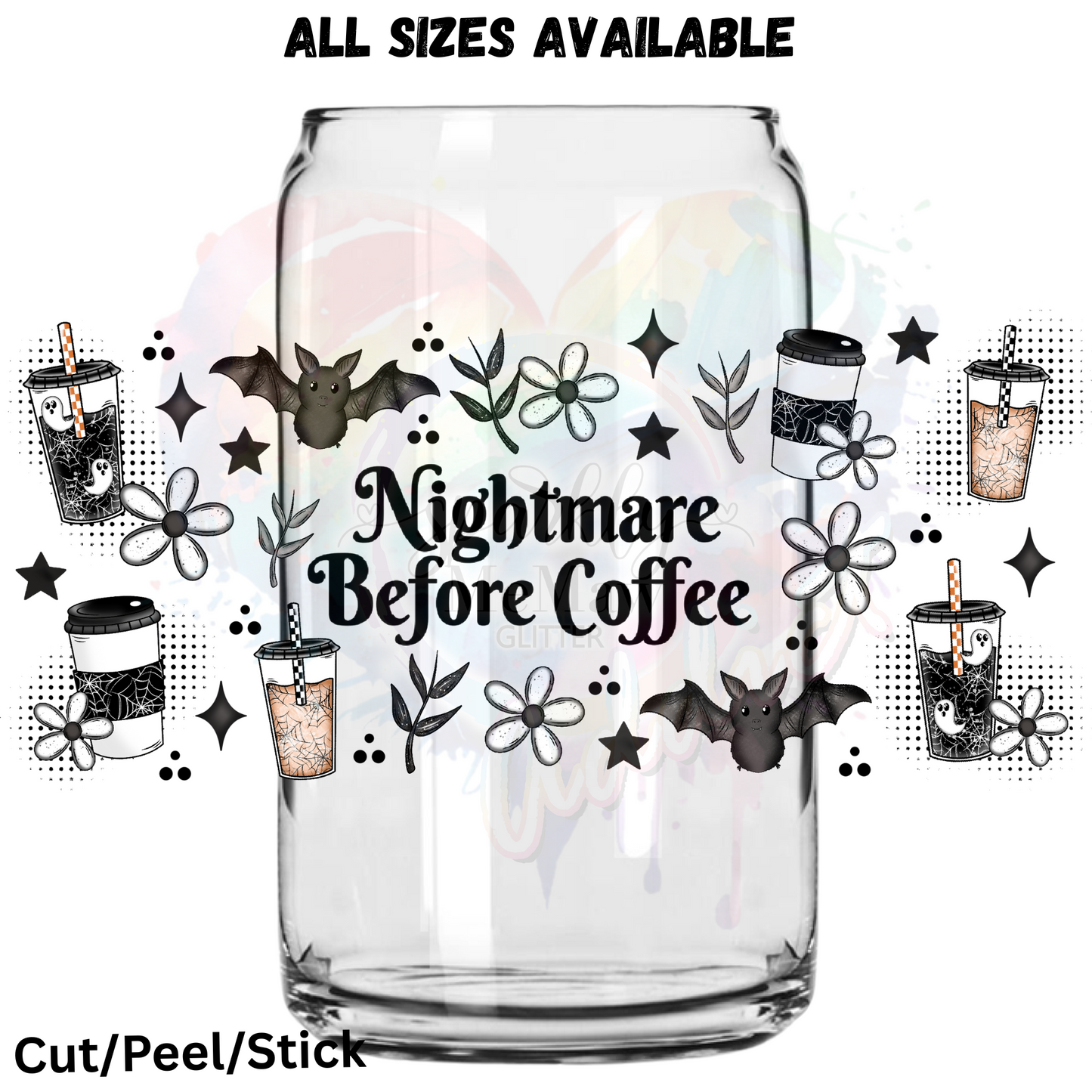 Coffee Nightmare  UV  DTF 16 Oz wrap