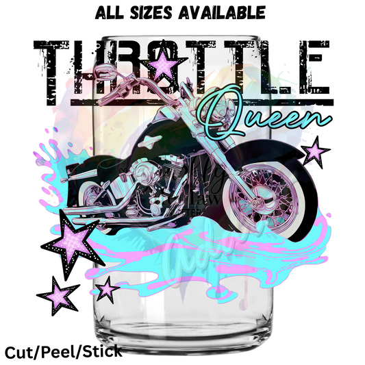 Throttle Queen UV DTF Decal