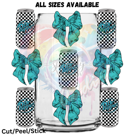 Turquoise Dr Pepper UV DTF  Sheet 10x10