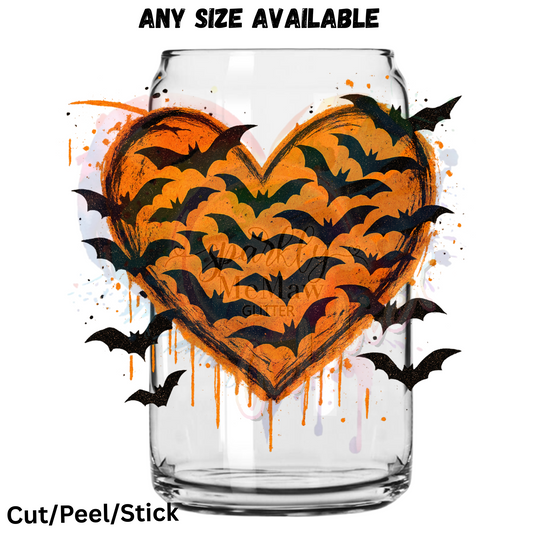Bats and Heart UV DTF Decal