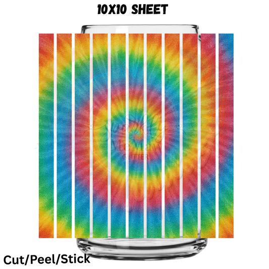 Tye dye Stripes UV DTF  Sheet 10x10