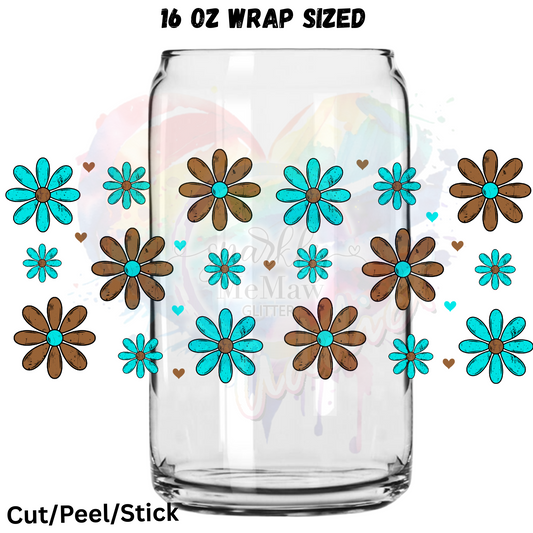 Western Flower Wrap UV  DTF 16 Oz wrap