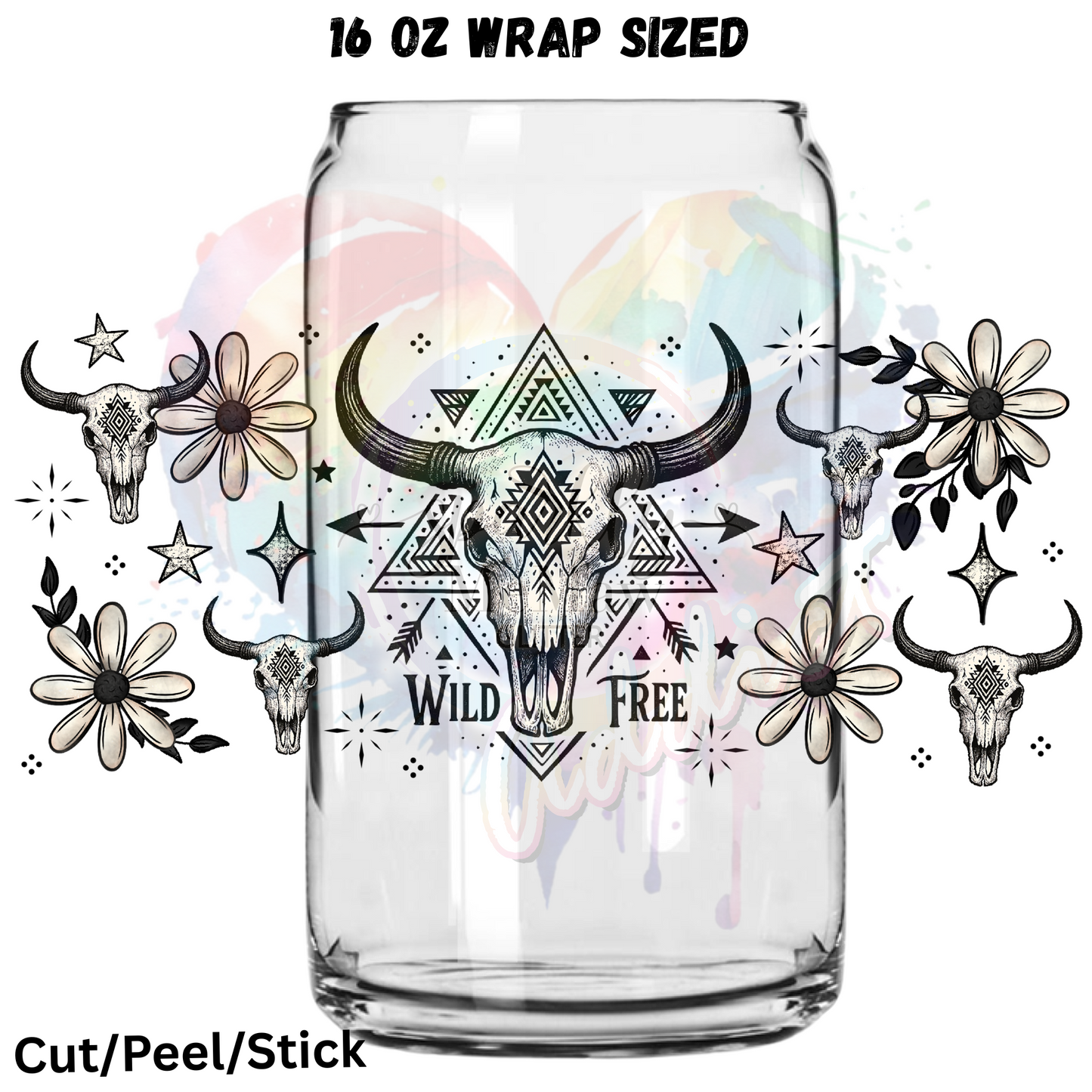 Wild Free 5 UV  DTF 16 Oz wrap