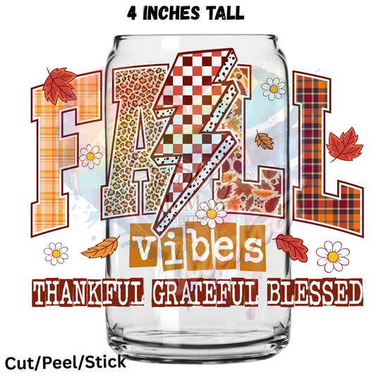 Fall Vibes Lightening UV DTF Decal