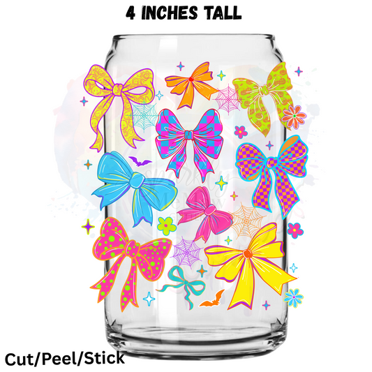 Neon Bow Halloween UV DTF Decal