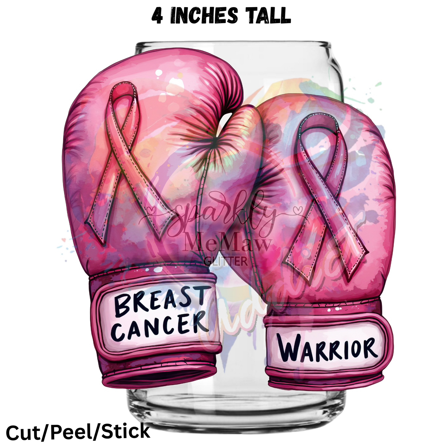 Breast Cancer Warrior UV DTF Decal