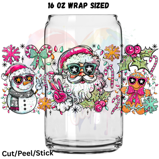 DOODLE SANTA Wrap UV  DTF 16 Oz wrap
