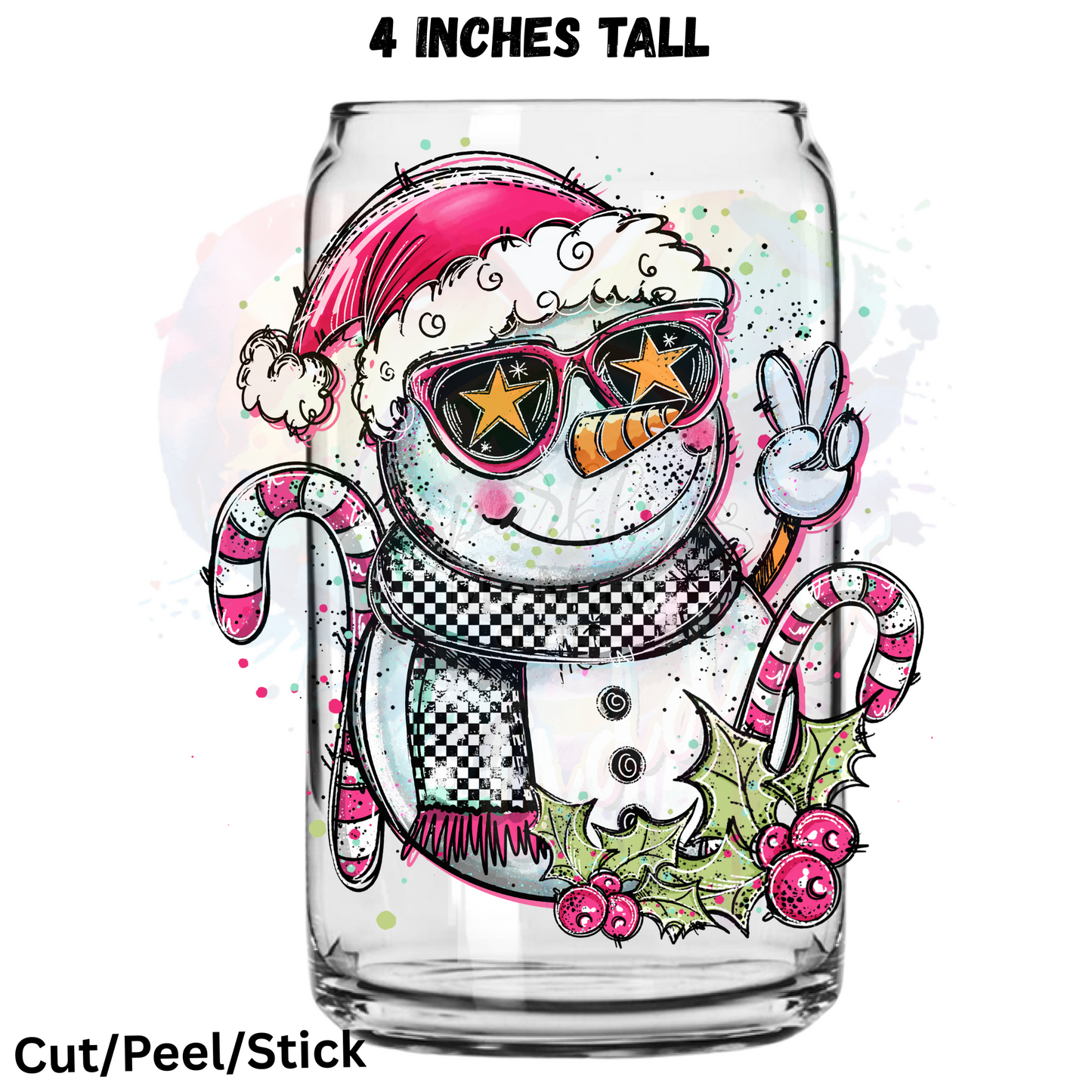 Doodle Snowman UV DTF Decal