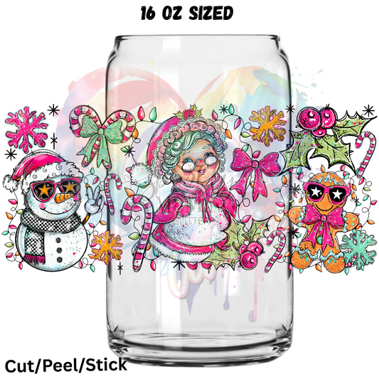 Mrs Claus 2  UV  DTF 16 Oz wrap