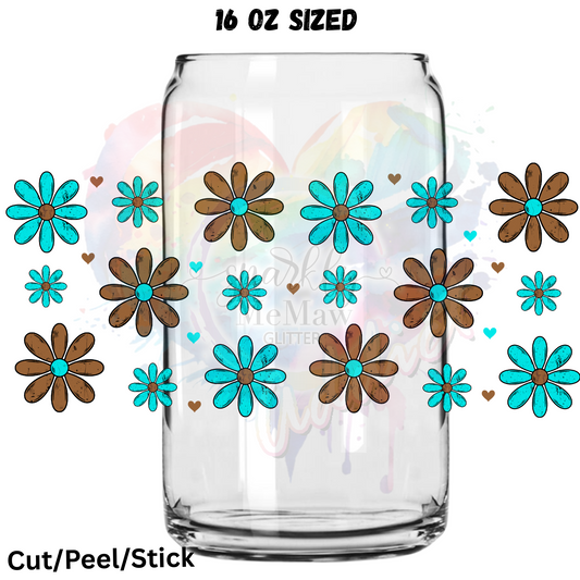 Western Flowers 61 UV  DTF 16 Oz wrap