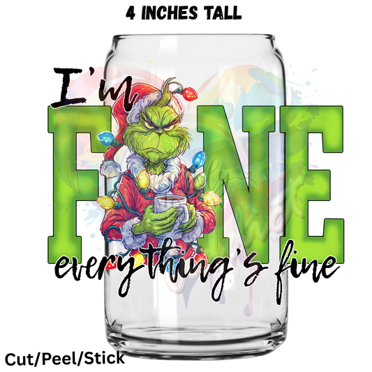 I'm fine (1) UV DTF Decal