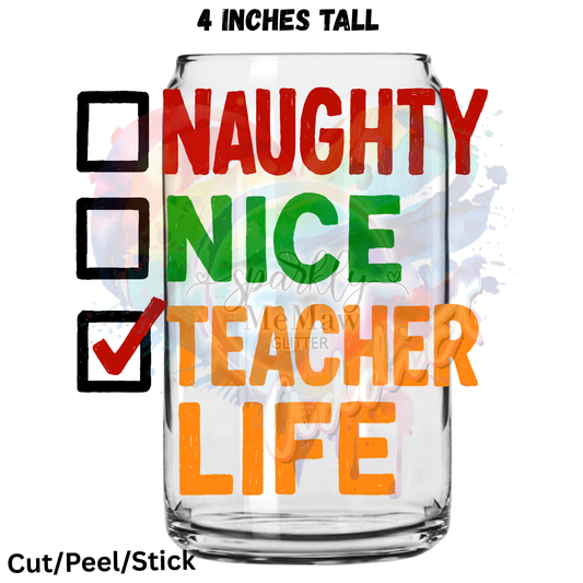 Naughty Nice  UV DTF Decal